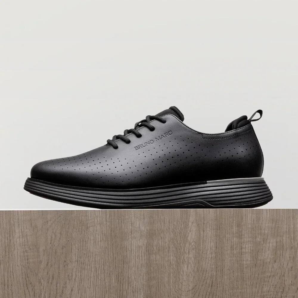 ⚡ Men's Black Max Flex Fashion Dress Sneakers Oxfords Classic Casual Shoes